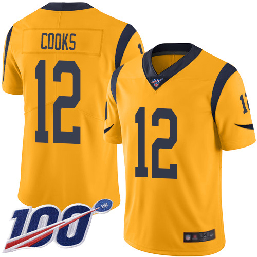 Los Angeles Rams Limited Gold Men Brandin Cooks Jersey NFL Football 12 100th Season Rush Vapor Untouchable